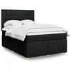 Image de vidaXL Sommier à lattes de lit avec matelas Noir 140x190 cm Tissu 3291277