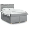 Image de vidaXL Boxspring met matras stof lichtgrijs 140x190 cm3291282