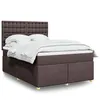Image de vidaXL Boxspring met matras stof donkerbruin 140x190 cm3291292