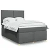 Image de vidaXL Sommier à lattes de lit avec matelas Gris foncé 140x200cm Tissu 3291297