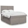 Image de vidaXL Boxspring met matras stof taupe 140x200 cm3291300
