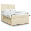 Image de vidaXL Boxspring met matras stof cràmekleurig 140x200 cm3291301