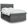 Image de vidaXL Boxspring met matras stof donkergrijs 140x200 cm3291311