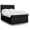 Image de vidaXL Boxspring met matras stof zwart 140x200 cm3291312
