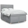 Image de vidaXL Boxspring met matras stof lichtgrijs 140x200 cm3291317