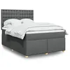 Image de vidaXL Sommier à lattes de lit avec matelas Gris foncé 140x200cm Tissu 3291318