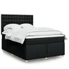 Image de vidaXL Boxspring met matras stof zwart 140x200 cm3291319