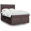 Image de vidaXL Sommier à lattes de lit avec matelas Marron foncé 140x200 cm 3291320