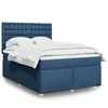 Image de vidaXL Sommier à lattes de lit avec matelas Bleu 140x200 cm Tissu 3291323