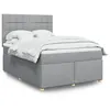 Image de vidaXL Sommier à lattes de lit avec matelas Gris clair 160x200cm Tissu, lit, lit à plate-forme, lit à panneaux, meuble de 3291331
