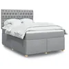 Image de vidaXL Sommier à lattes de lit avec matelas Gris clair 160x200cm Tissu 3291338