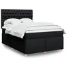 Image de vidaXL Sommier à lattes de lit avec matelas Noir 160x200 cm Tissu 3291340