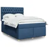 Image de vidaXL Sommier à lattes de lit avec matelas Bleu 160x200 cm Tissu 3291344