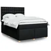 Image de vidaXL Sommier à lattes de lit avec matelas Noir 160x200 cm Tissu 3291347