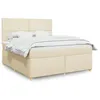 Image de vidaXL Sommier à lattes de lit avec matelas Crème 180x200 cm Tissu 3291357