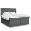 Image de vidaXL Boxspring met matras stof donkergrijs 180x200 cm3291367