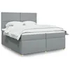 Image de vidaXL Boxspring met matras stof lichtgrijs 200x200 cm3291380