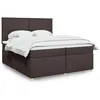 Image de vidaXL Boxspring met matras stof donkerbruin 200x200 cm3291383