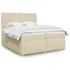 Image de vidaXL Boxspring met matras stof cràmekleurig 200x200 cm3291385