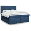 Image de vidaXL Boxspring met matras stof blauw 200x200 cm3291386
