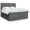 Image de vidaXL Boxspring met matras stof donkergrijs 200x200 cm3291388