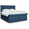Image de vidaXL Boxspring met matras stof blauw 200x200 cm3291393