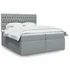 Image de vidaXL Boxspring met matras stof lichtgrijs 200x200 cm3291394