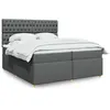 Image de vidaXL Boxspring met matras stof donkergrijs 200x200 cm3291395