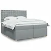 Image de vidaXL Boxspring met matras stof lichtgrijs 200x200 cm3291401