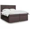 Image de vidaXL Boxspring met matras stof donkerbruin 200x200 cm3291404