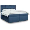 Image de vidaXL Boxspring met matras stof blauw 200x200 cm3291407