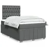 Image de vidaXL Sommier à lattes de lit avec matelas Gris foncé 120x200cm Tissu 3291643