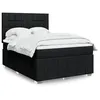 Image de vidaXL Sommier à lattes de lit avec matelas Noir 140x190 cm Tissu 3291665