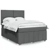 Image de vidaXL Sommier à lattes de lit avec matelas Gris foncé 140x200cm Tissu, lit, lit à plate-forme, lit à panneaux 3291685