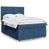 Image de vidaXL Boxspring met matras stof blauw 140x200 cm3291690