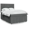 Image de vidaXL Sommier à lattes de lit avec matelas Gris foncé 140x200cm Tissu, lit, lit à plate-forme, lit à panneaux, meuble de 3291692