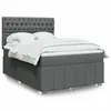 Image de vidaXL Sommier à lattes de lit avec matelas Gris foncé 140x200cm Tissu, lit, lit à plate-forme, lit à panneaux, meuble de 3291699