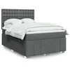 Image de vidaXL Sommier à lattes de lit avec matelas Gris foncé 160x200cm Tissu 3291734