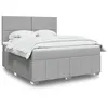 Image de vidaXL Sommier à lattes de lit avec matelas Gris clair 180x200cm Tissu, lit, lit à plate-forme, lit à panneaux 3291740