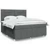 Image de vidaXL Sommier à lattes de lit avec matelas Gris foncé 180x200cm Tissu, lit, lit à plate-forme, lit à panneaux 3291748