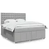 Image de vidaXL Sommier à lattes de lit avec matelas Gris clair 180x200cm Tissu, lit, lit à plate-forme, lit à panneaux 3291761