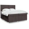 Image de vidaXL Sommier à lattes de lit avec matelas Marron foncé 200x200 cm 3291771