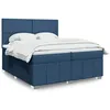 Image de vidaXL Boxspring met matras stof blauw 200x200 cm3291774