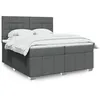 Image de vidaXL Sommier à lattes de lit avec matelas Gris foncé 200x200cm Tissu 3291776