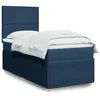 Image de vidaXL Sommier à lattes de lit avec matelas Bleu 80x200 cm Tissu 3291882