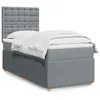 Image de vidaXL Sommier à lattes de lit avec matelas gris clair 80x200 cm tissu 3291897