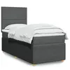Image de vidaXL Sommier à lattes de lit et matelas Gris foncé 90x190 cm Tissu 3291905