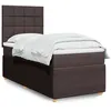 Image de vidaXL Boxspring met matras stof donkerbruin 90x190 cm3291914