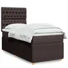 Image de vidaXL Boxspring met matras stof donkerbruin 90x190 cm3291921