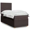 Image de vidaXL Boxspring met matras stof donkerbruin 90x200 cm3291935